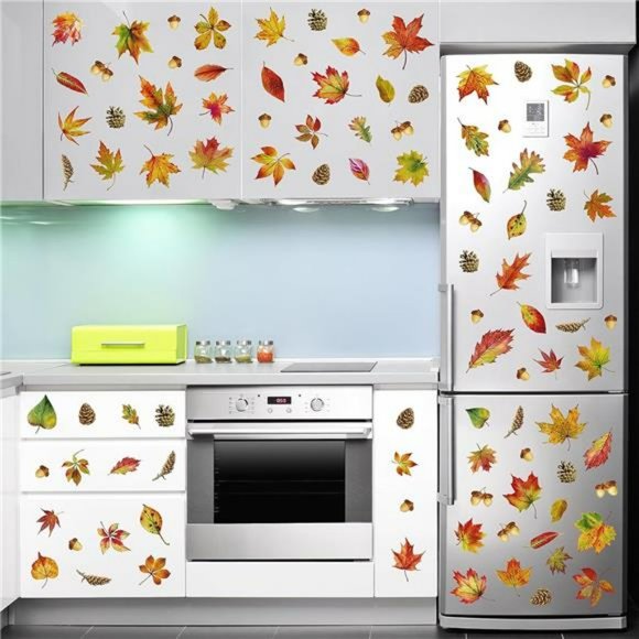 Thanksgiving Window Clings 6 Sheets Maple Leaves Pine Cones Window Sticker - Picture 7 of 7